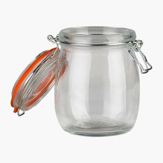 Borcan depozitare din sticlă cu capac 750ml