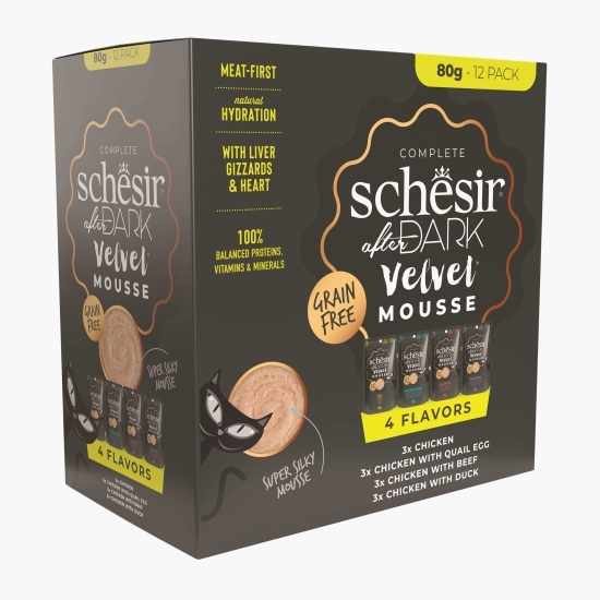 Hrană umedă pentru pisici adulte After dark, mousse, 12x80g