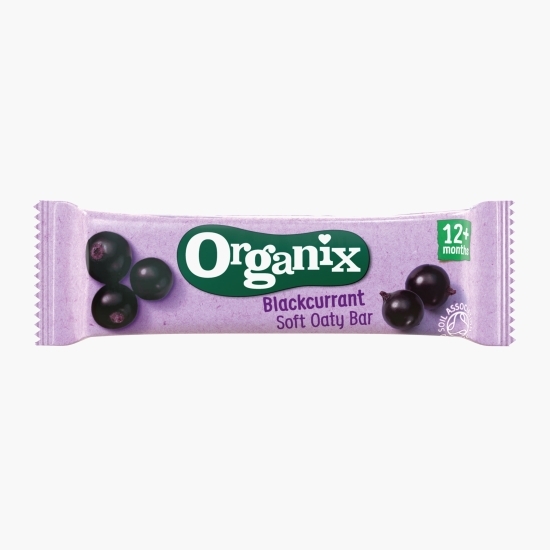 Batoane ecologice din ovăz integral cu mere și coacăze negre, 6x23g, 12+ luni
