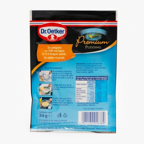 Mix pentru budincă Premium cu gust de vanilie bourbon 34g