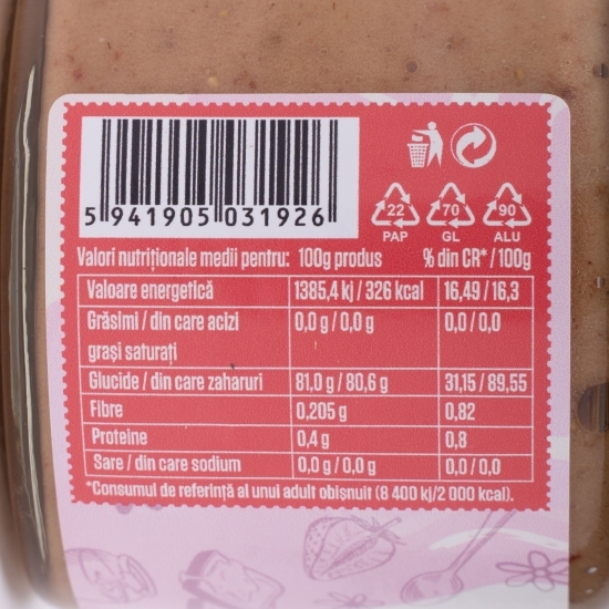 Miere cremă ecologică cu căpșuni 300g