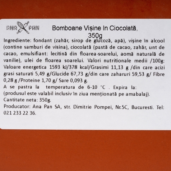 Cutie Bomboane cu vișine 350g