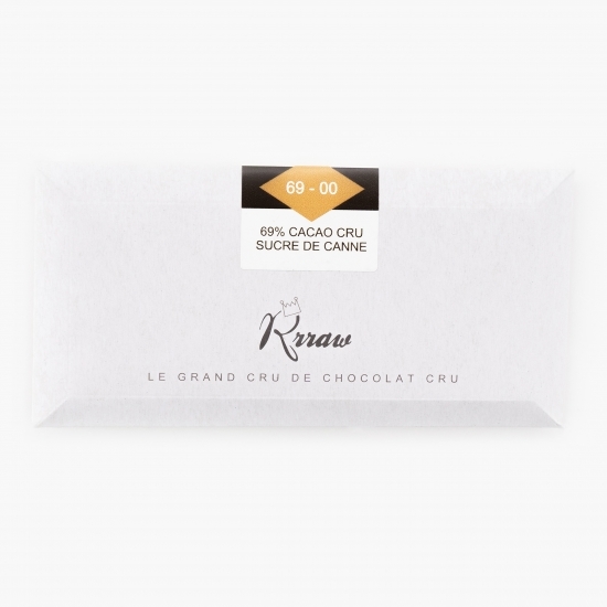 Tabletă de ciocolată crudă, 69% cacao și zahăr integral din trestie eco 45g