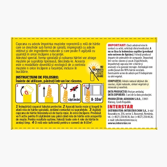 Capcane muște - role cu adeziv, 4 buc