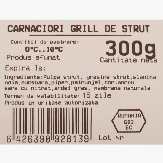 Cârnăciori grill de struț 300g
