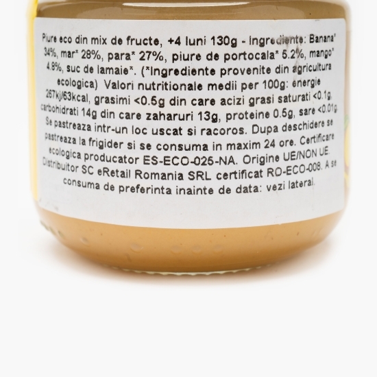 Piure eco din mix de fructe +6 luni, 130g