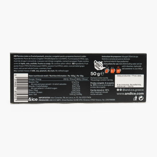 Băutură caldă din piure de piersică roșie cu fructul pasiunii 50g