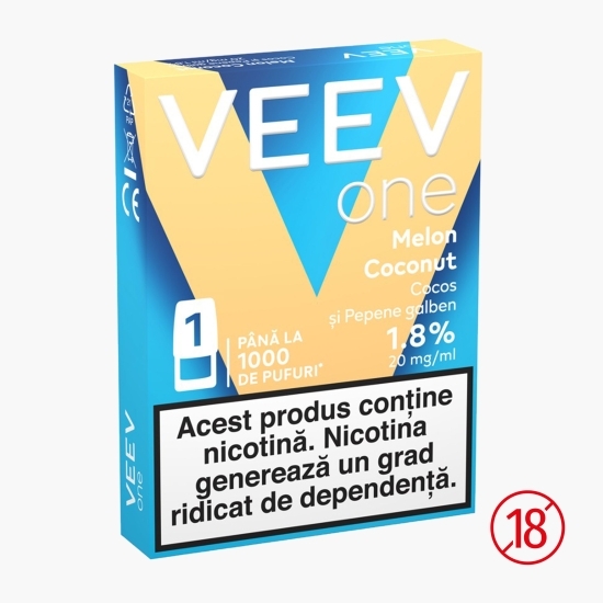 Capsulă pentru țigară electronică Melon Coconut 1.8%, 20mg/ml nicotină, 1000 puffs