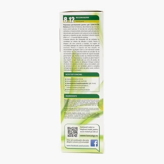 Vopsea permanentă pentru păr Natura 8.12 Blond perlă 100ml