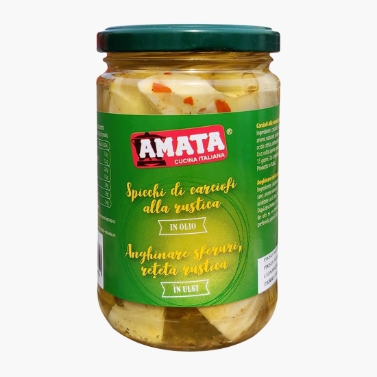 Anghinare sferturi în ulei, condimentate 314g