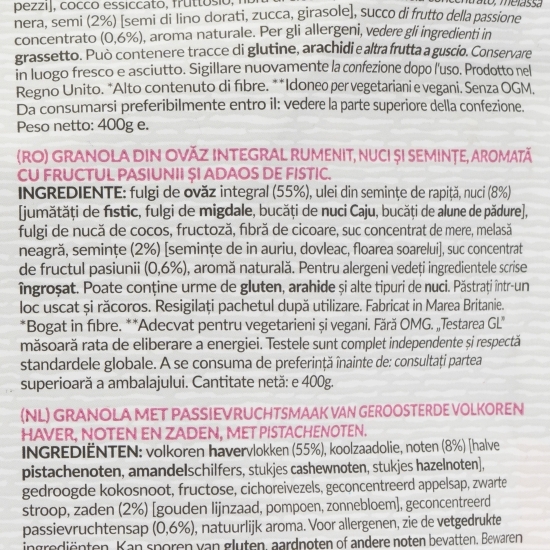 Granola fructul pasiunii și fistic 400g