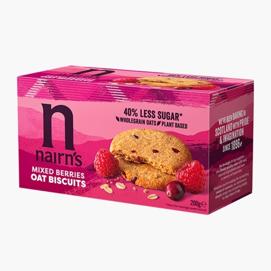 Biscuiți din ovăz integral cu fructe de pădure 200g