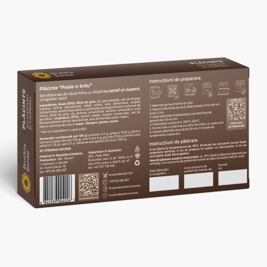 Plăcinte "Poale-n brâu" cu cartofi și ciuperci 4x150g