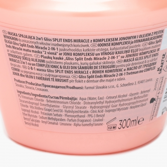 Mască 2în1 pentru păr deteriorat și vârfuri despicate Split Hair Miracle 300ml