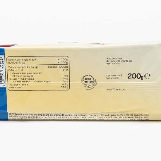 Ruladă cu umplutură cu aromă de vanilie Swiss Roll 200g