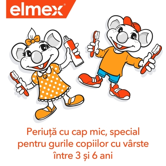 Periuță de dinți cu peri moi pentru copii, vârstă 3-6 ani