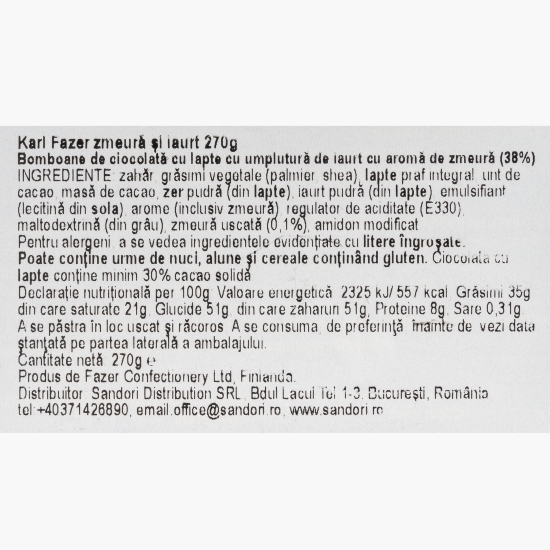 Bomboane ciocolată cu iaurt și zmeură 270g