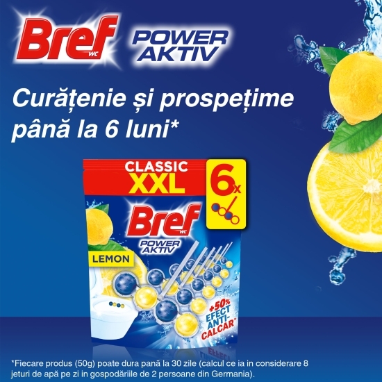Odorizant toaletă Power Active Lemon 6x50g