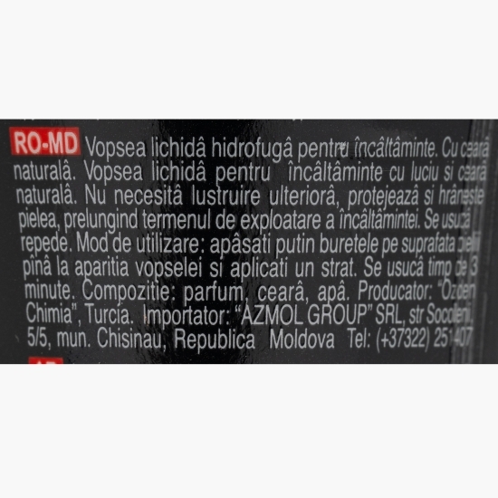 Cremă de pantofi lichidă, negru, 75ml
