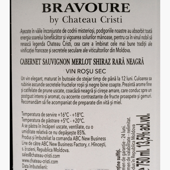 Vin roșu sec Cuvee Bravoure, 13.5%, 0.75l