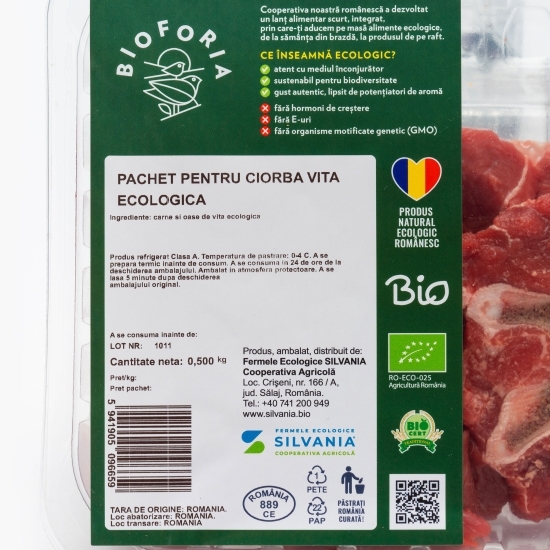 Pachet pentru ciorbă de vită eco 500g