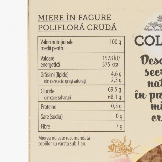 Miere polifloră crudă în fagure 150g