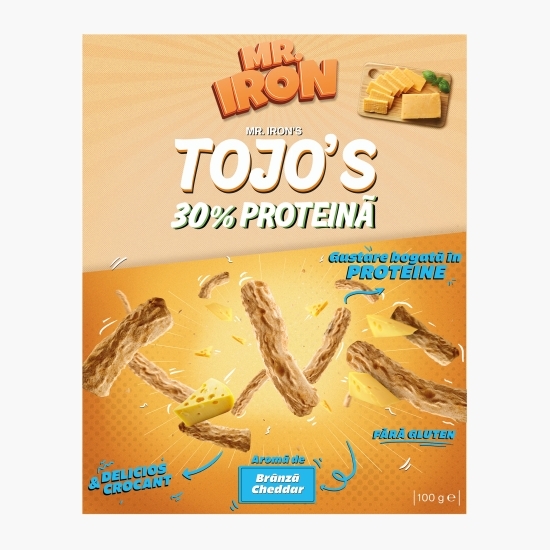 Pufuleți cu aromă de brânză cheddar, cu 30% proteină, fără zahăr și fără gluten, low carb 100g
