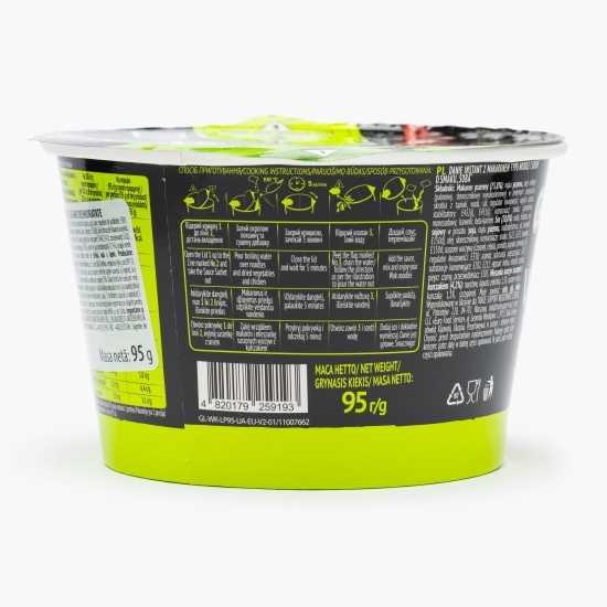 Wok tăiței cu aromă de pui, sos Soba și legume deshidratate, bol 95g