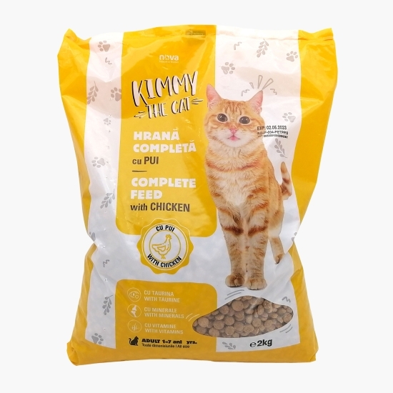Hrană uscată pisici, 2kg, Kimmy the cat, cu pui