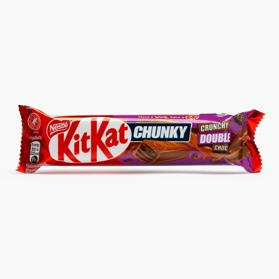 Baton cu napolitană crocantă acoperită cu ciocolată neagră Chunky Crunchy Double Choc, 42g