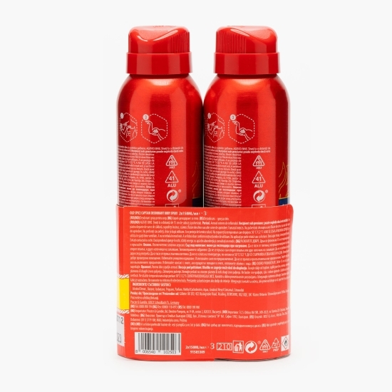 Deodorant spray Captain 2x150ml