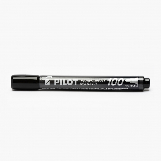 Marker permanent P100, 2-4.5 mm, vârf rotund, negru