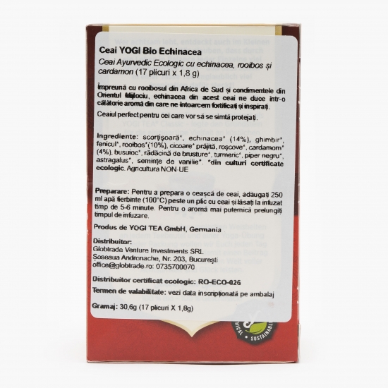 Ceai eco echinacea, rooibos și cardamon 17 plicuri