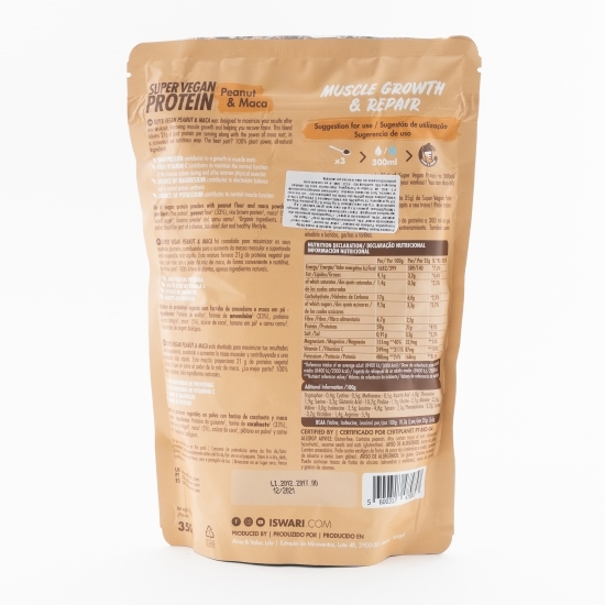 Proteină super vegan eco (după efort) arahide și maca 350g