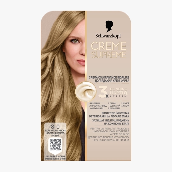 Vopsea de păr, 8-0 blond natural deschis