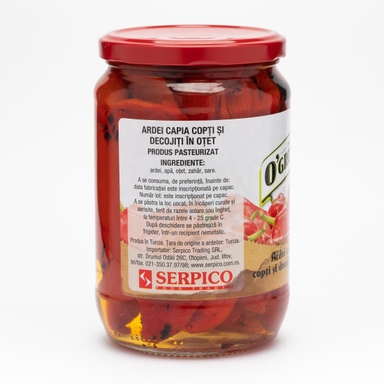 Ardei capia copți si decojiți în oțet 680g
