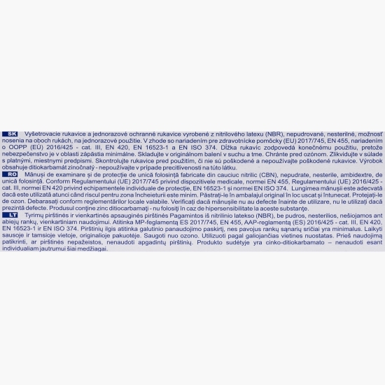 Mănuși nesterile nepudrate, violet, M, 100 buc