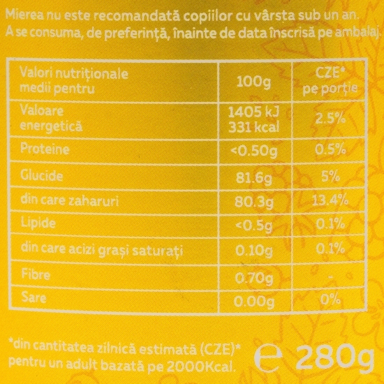 Miere cremă cu zmeură 280g