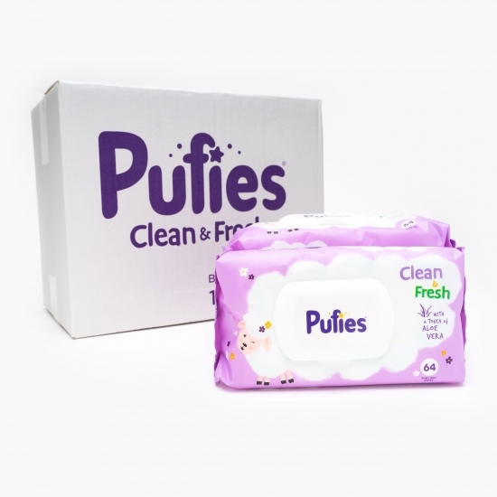 Șervețele umede pentru bebeluși Clean & Fresh 12x64 buc