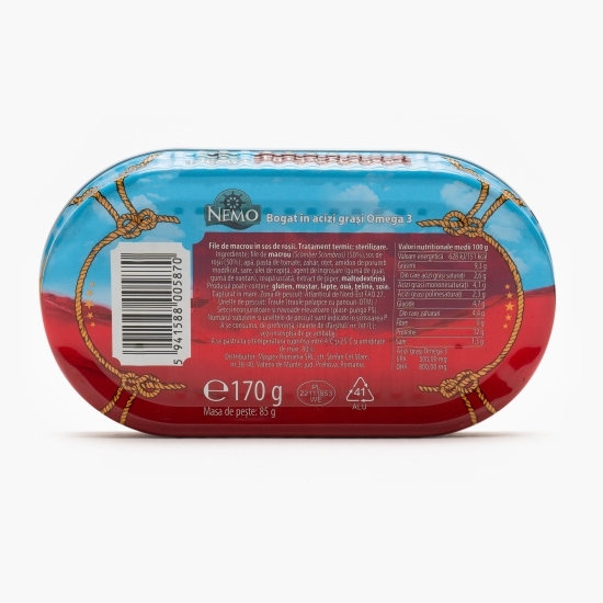 File de macrou în sos de roșii 170g