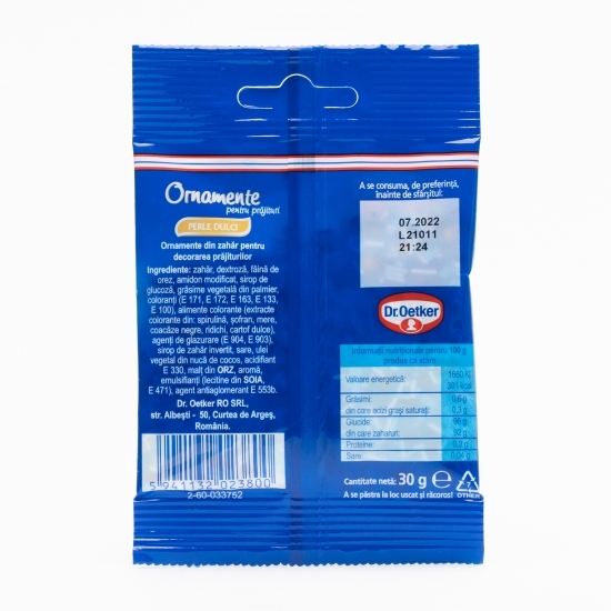 Ornamente pentru prăjituri Perle dulci 30g