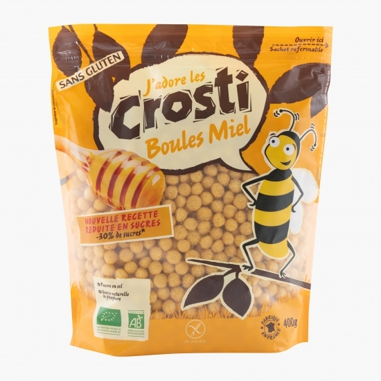 Biluțe de cereale expandate eco cu miere 400g