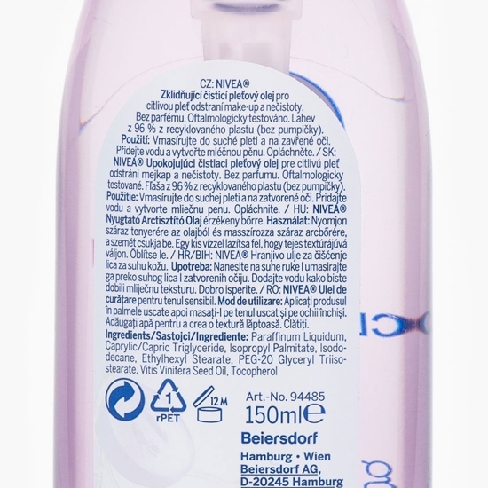 Ulei hidratant de curățare cu pompiță pentru ten sensibil 150ml