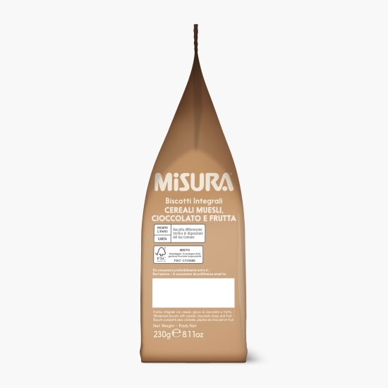 Biscuiți cu musli, ciocolată și fructe 230g