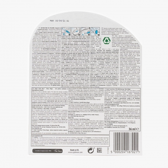 Aparat pentru curățarea toaletei Fresh Discs berry magic 36ml