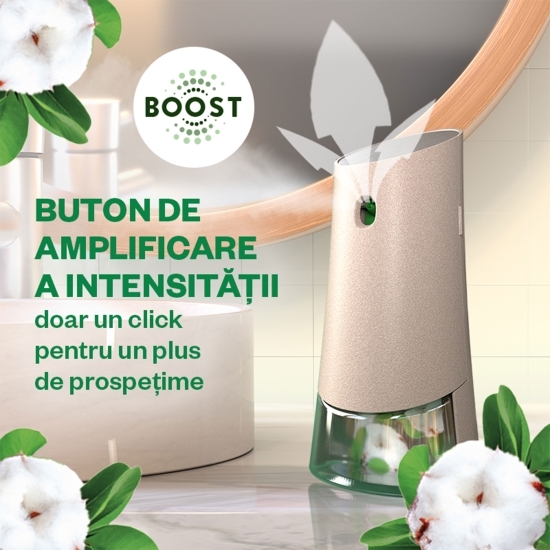 Rezervă odorizant de cameră spray automat fără aerosoli Bumbac Proaspăt 228ml