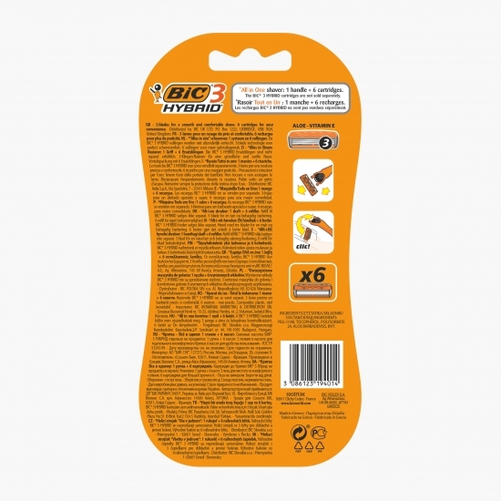 Aparat de ras Easy cu 3 lame, 6 buc