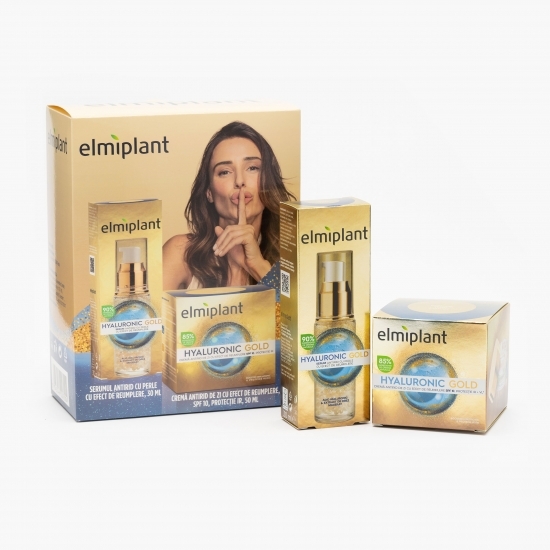 Set Hyaluronic Gold cremă de zi 50ml + serum antirid 30ml