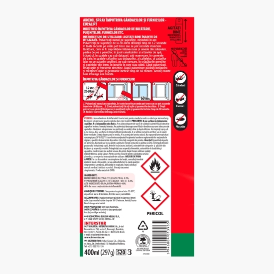 Spray împotriva gândacilor și furnicilor, eucalipt 400ml