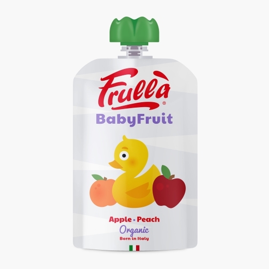 Piure eco din măr și piersică, pentru bebeluși 6+ luni, 100g